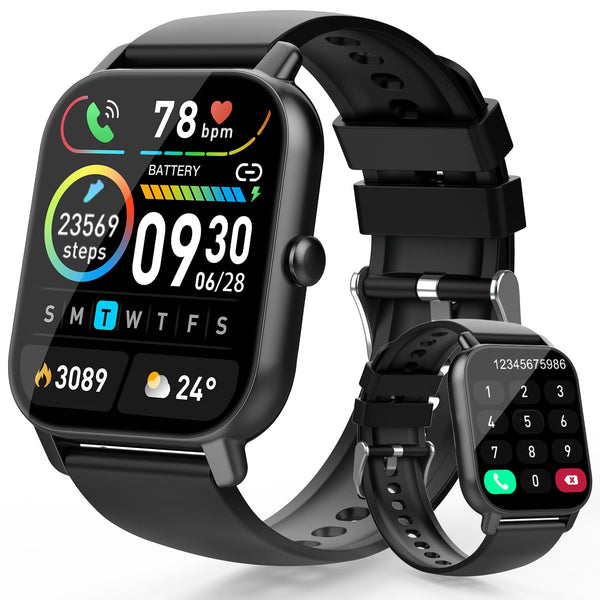 Aptkdoe Smart Watch Answer/Make Calls, 1.85" HD Touch Screen Fitness Watch for Men Women, 100+ Sports Modes, Step Counter, Heart Rate Sleep Monitor, IP68 Waterproof Activity Tracker for iOS Andriod