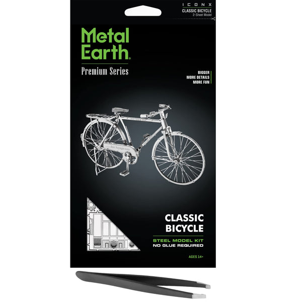 Fascinations Metal Earth Premium Series Classic Bicycle 3D Metal Model Kit Bundle with Tweezers