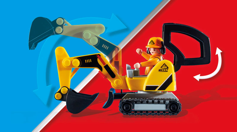 Playmobil 71045 Road Works Construction Zone Promo Pack, road works, building site, construction Toys, digger, Fun Imaginative Role-Play, PlaySets Suitable for Children Ages 4+