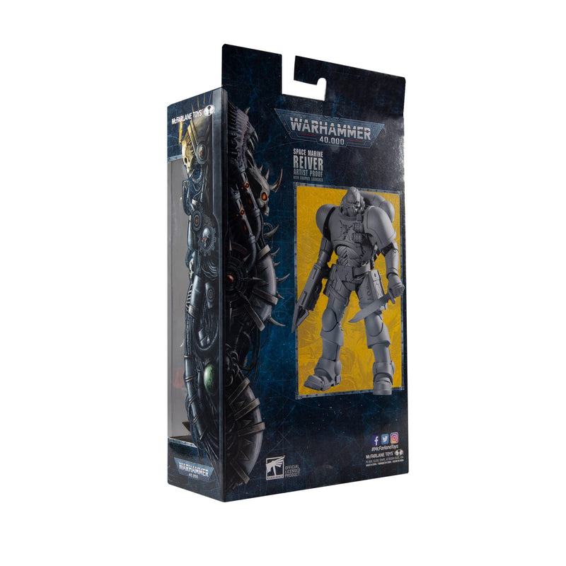 McFarlane Toys, Warhammer 40000 Reiver Action Figure with 22 Moving Parts, Unpainted Collectible Warhammer Figure with collectors stand base, Customise Your Figure – Ages 12+