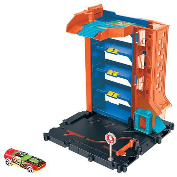 Hot Wheels City Downtown Car Park - 4-Level Garage Playset with 1 Car included - Moveable Features - Connects to Other Sets - Gift for Kids 4+ - HDR28