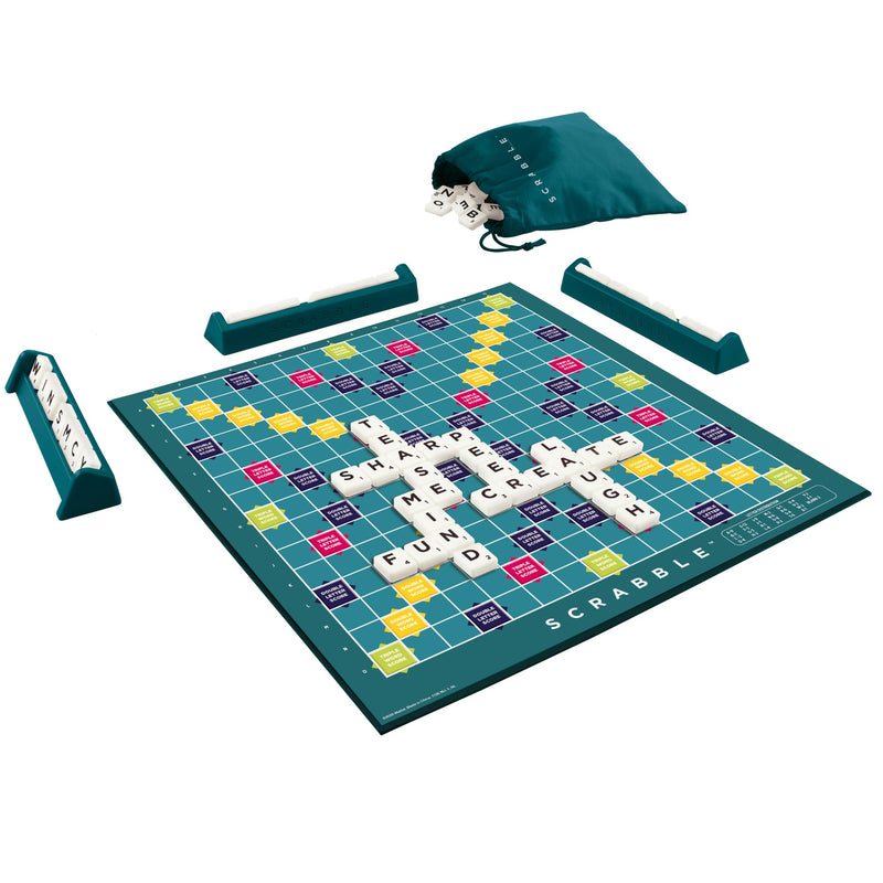 Mattel Games Classic Scrabble, Original Crossword Board Game, English Version, Family Board Game for Adults and Kids, Word Game for 2 to 4 Players, Ages 10 and Up, Y9592