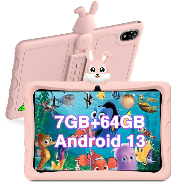 DOOGEE U9 KID Tablet for Kids, 7GB+64GB/1TB, 10 Inch Android 13 Kids Tablet, Quad Core, 5060mAh, APP for Kids, TÜV Low Bluelight, WiFi6/Bluetooth, 5MP+2MP Camera, Parental Control, Widevine L1 - Pink