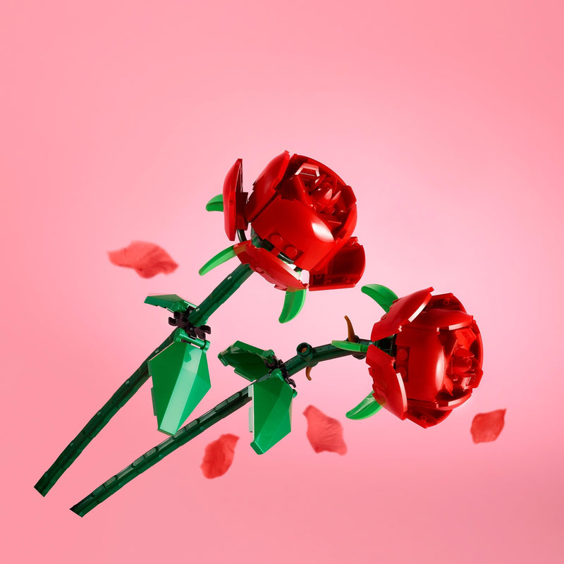 LEGO Creator Roses, Flowers Set, Compatible with Flower Bouquets, Bedroom Decor, Valentine's Day Gift, Room Accessories or Desk Decoration, for Girls, Boys and Flower Fans, 40460