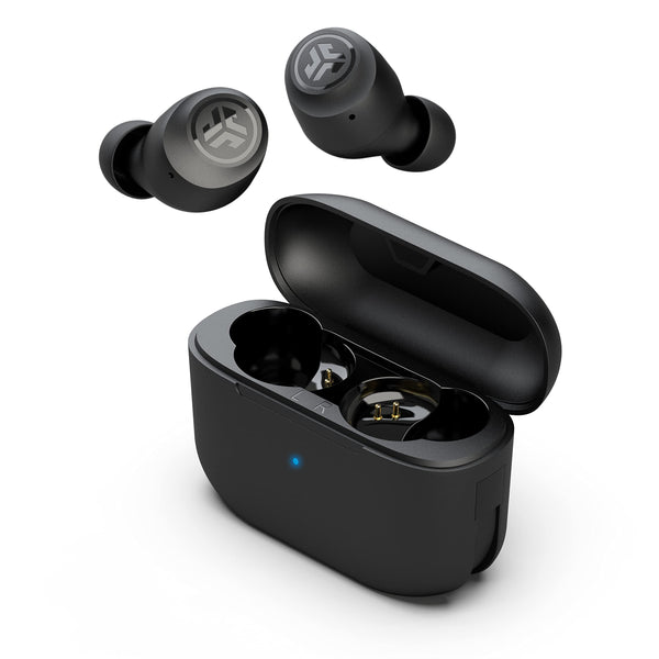 JLab Go Air Pop True Wireless Earbuds, Headphones In Ear, Bluetooth Earphones with Microphone, Wireless Ear Buds, TWS Bluetooth Earbuds with Mic, USB Charging Case, Dual Connect, EQ3 Sound, Black