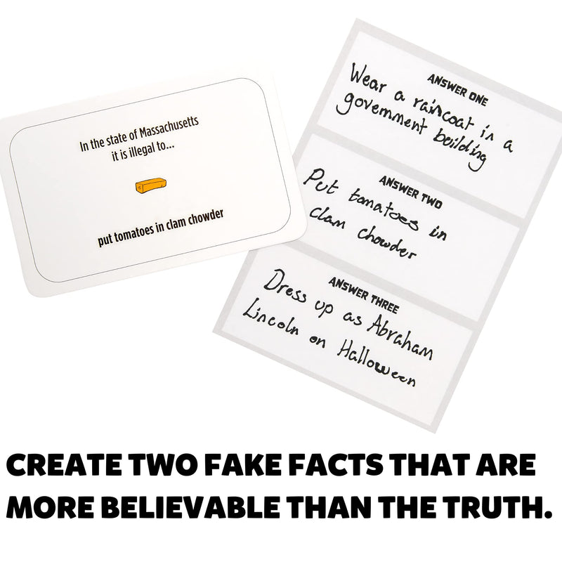 Gullible: The hilarious team game of creativity, bluffing and astonishing facts. Will you fool your family and friends or believe the unbelievable?