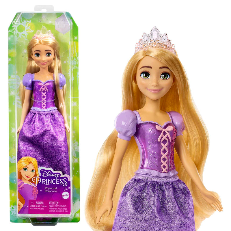 Disney Princess Rapunzel Doll, Tangled Rapunzel in Signature Clothing, Collectible Fashion Doll, Poseable Doll with Blonde Hair, Tiara Crown, Doll Accessories, Toys for Ages 3 and Up, One Doll, HLW03