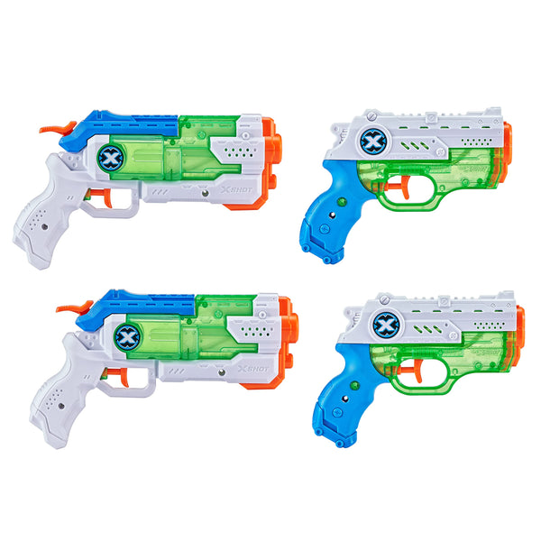 XSHOT 11839 X-Shot Warfare Micro + 2X Nano Water Gun, 4 Total Blaster, Fast-Fill Combo Pack