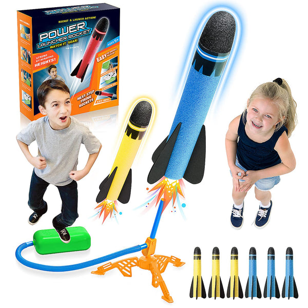 DejaNard Toys for 3-10 Year Old Boys, Rocket Toy Launcher for Kids Gifts for 3-12 Year Old Boys Girls Outdoor Toys Boy Toys Age 3 4 5 6 Garden Toys Stomp Toy Rockets Kids Toys Boy Gifts Age 3-12