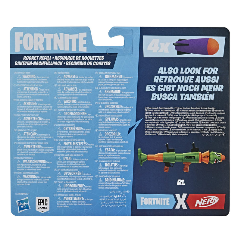 Nerf Fortnite Rocket Refill – Includes 4 Official Nerf Foam Rockets – Compatible with Nerf Fortnite Rocket-Firing Blasters E9989EU4