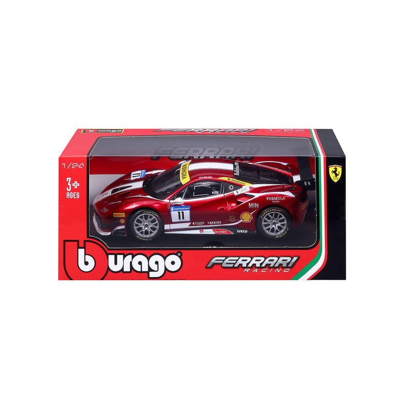 Bburago B18-26308 Ferrari 488 Challenge (2017) 1:24 Scale Die-Cast Collectible Race car, red