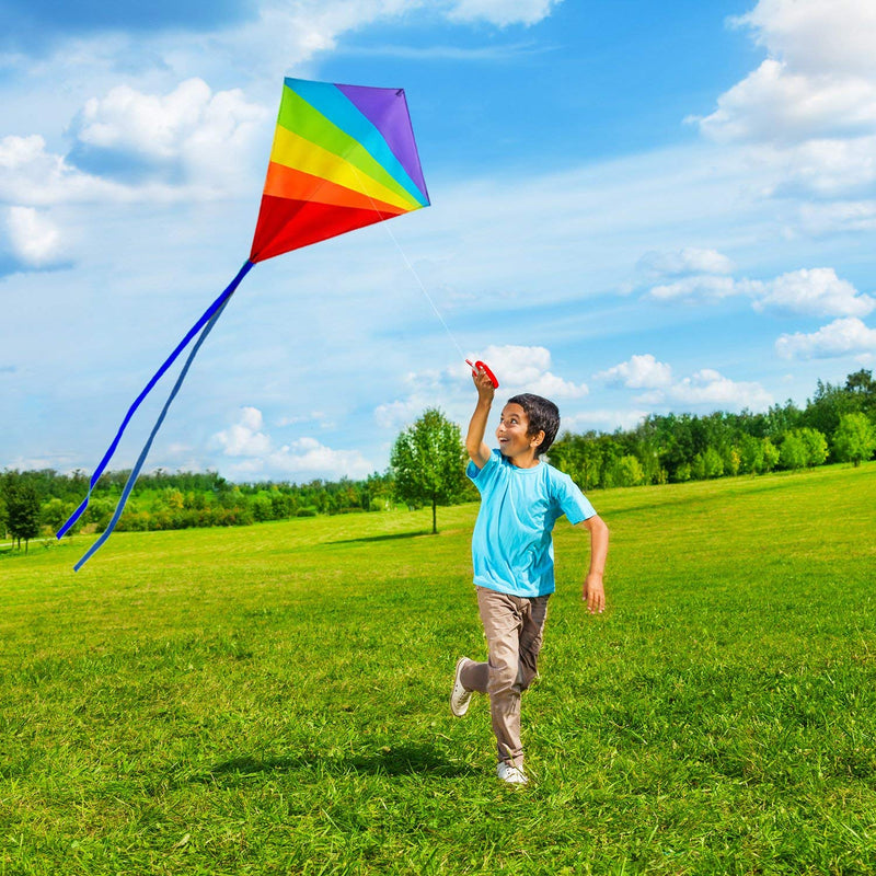 Sun Kites Diamond Kite for Children and Adults - Bright Rainbow Colours - Great Outdoor Toy for Beginners - Very Easy to Fly - Makes a Great Gift or Stocking Filler