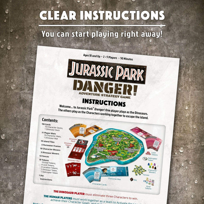 Ravensburger Jurassic Park Danger! Adventure Strategy Board Game for Kids & Adults Age 10 Years Up - Family Games - 2 to 5 Players