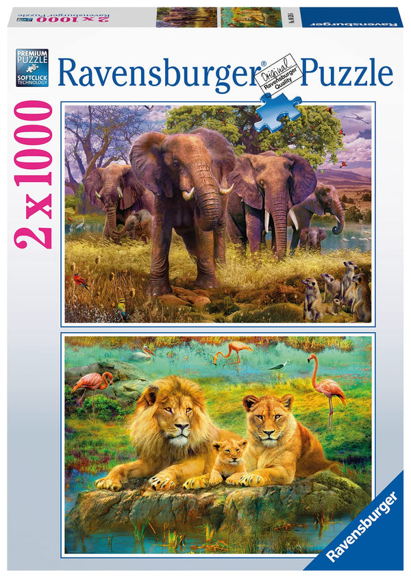 Ravensburger African Animals 2x 1000 Piece Jigsaw Puzzles for Adults and Kids Age 14 Years Up [Amazon Exclusive]