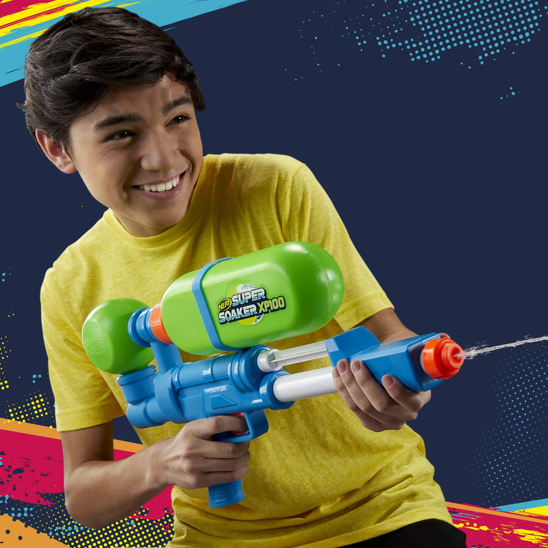 Nerf Super Soaker XP100 Water Blaster – Air-Pressurised Continuous Blast – Removable Tank – For Kids, Teens, Adults