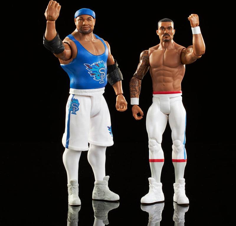 Mattel WWE Action Figure Battle Pack 2 Pack with Mattel WWE Championship Title Championship Showdown The New Day Montez Ford & Angelo Dawkins (HLL83)