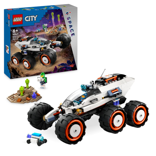 LEGO City Space Explorer Rover and Alien Life Building Toys Set for 6 Plus Year Old Boys, Girls & Kids with Astronaut Minifigures, Toy Robot and Alien Figures for Imaginative Play, Birthday Gift 60431