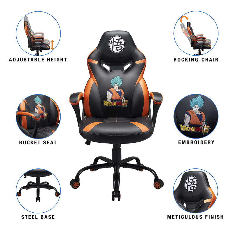 Subsonic DBZ - Dragon Ball Z - Junior gamer chair - Gaming office chair Black - Official License