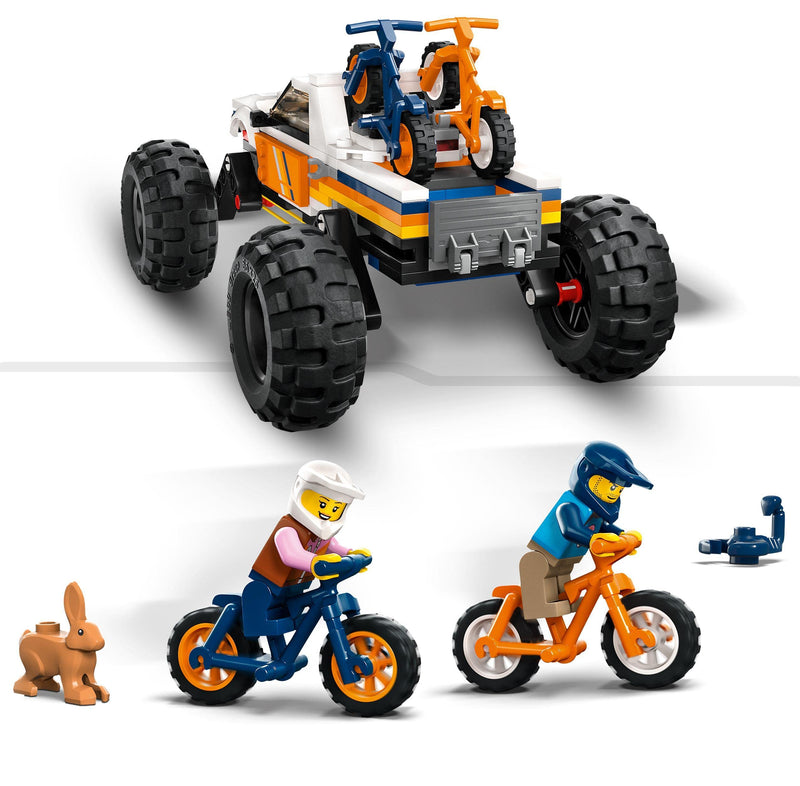 LEGO 60387 City 4x4 Off-Roader Adventures Camping Set, Monster Truck Style Car Toy with Working Suspension and Mountain Bikes, Vehicle Toys for Kids Aged 6 and Over