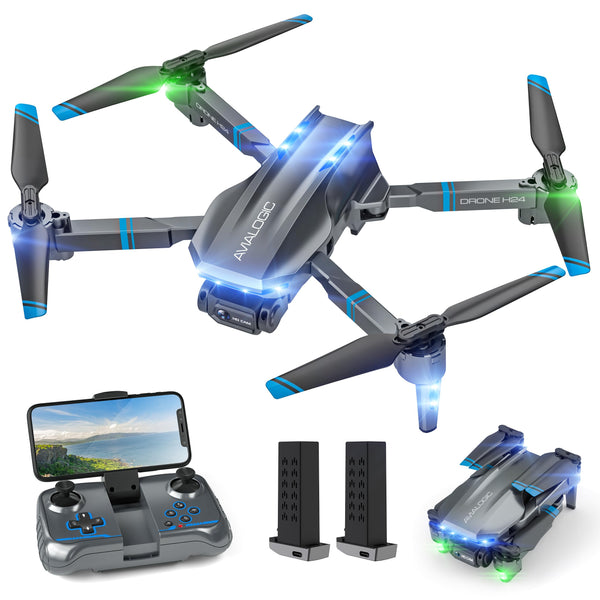 H24 Drone with 1080P HD Camera for Kids and Adults, Foldable Camera FPV Drone Toys Gifts for Boys and Girls, RC Quadcopter with 26-30 Mins Long Flight Time for Drone Beginners