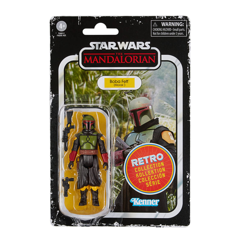 Star Wars Hasbro Retro Collection Boba Fett (Morak) Toy 9.5 cm-Scale The Mandalorian Collectible Action Figure, Toys Kids 4 and Up, Multicolor, F4461
