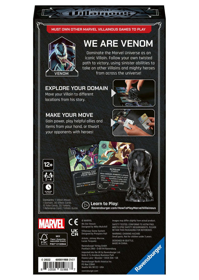 Ravensburger Marvel Villainous Venom Expansion - Strategy Family Board Games for Adults and Kids Age 12 Years Up - Requires Base Game