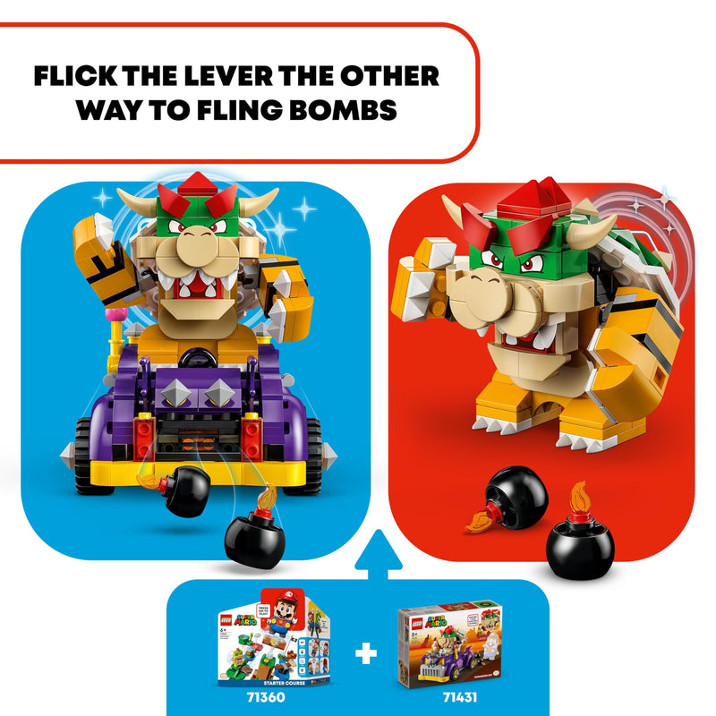 LEGO Super Mario Bowser’s Muscle Car Expansion Set, Collectible Race Kart Toy for 8 Plus Year Old Boys, Girls & Kids with a Bowser Character Figure, Valentine's Day Treat, Small Gifts for Gamers 71431