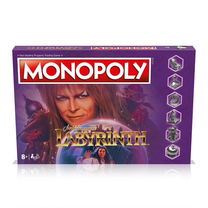 Winning Moves Labyrinth Monopoly Board Game, Goblin King explore Jim Henson's Labyrinth staring David Bowie, Advance to Goblin City and The Staircase Room, gift for ages 8 plus