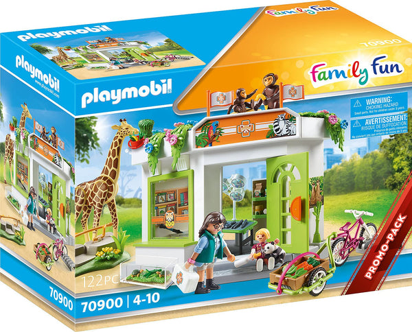 Playmobil 70900 Family Fun Zoo Veterinary Practice, Playset with Animals, Fun Imaginative Role-Play, Playset Suitable for Children Ages 4+