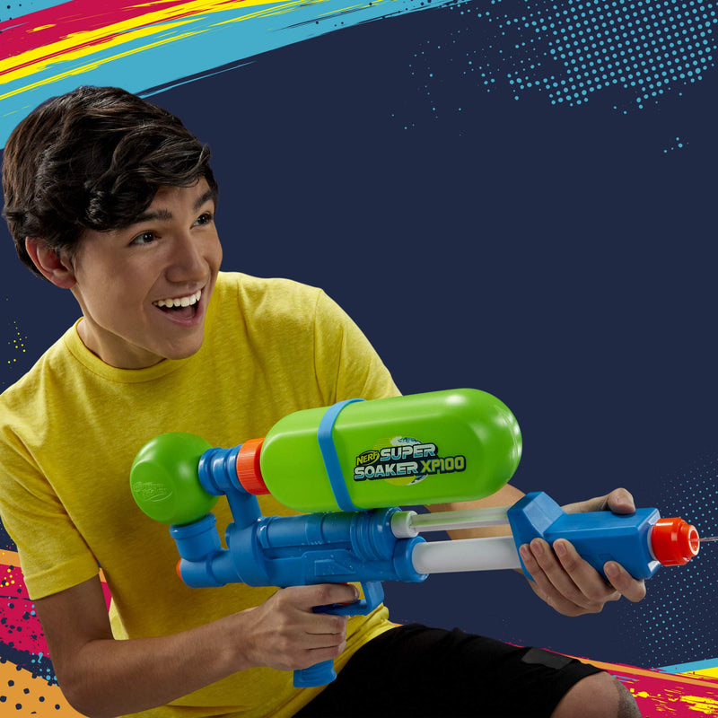 Nerf Super Soaker XP100 Water Blaster – Air-Pressurised Continuous Blast – Removable Tank – For Kids, Teens, Adults