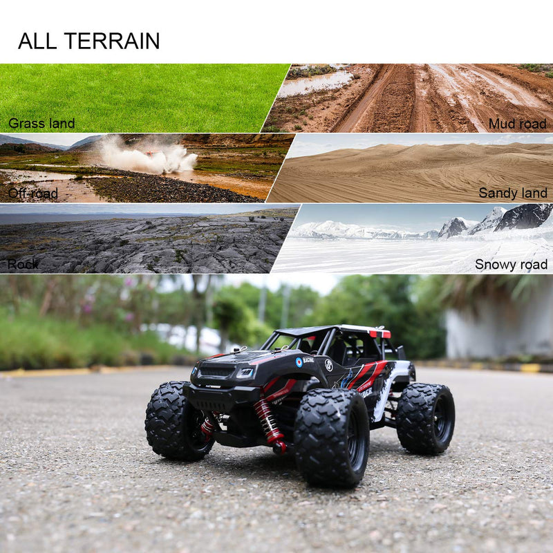 MaxTronic Remote Control Cars, 36KM/H High Speed RC Car,4x4 All Terrain Off Road 1/18 Radio Controlled MonsterTruck, 2.4Ghz Rock Crawler, Rechargeable Fast Drift Cars, Toy Gift for Adults Boys & Kids