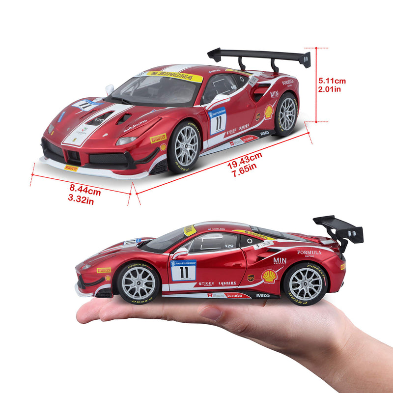 Bburago B18-26308 Ferrari 488 Challenge (2017) 1:24 Scale Die-Cast Collectible Race car, red