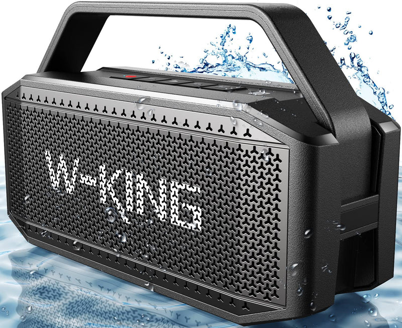 W-KING Portable Loud Bluetooth Speaker, 60W RMS(80W Peak) Waterproof Bluetooth Speaker Wireless, Deep Bass/Stereo Pairing/40H/Power Bank/TF/AUX/EQ/NFC, Large Outdoor Speaker Boombox for Party, Home