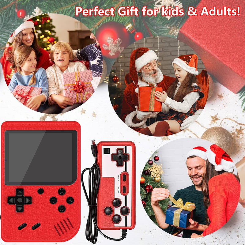 Handheld Game Console with 1200mAh Rechargeable Battery, 500 Classic Games 3.0-Inch Screen Support TV Connection & Two Players, Portable Game Console Ideal Christmas or Birthday Gift for Kids Adult