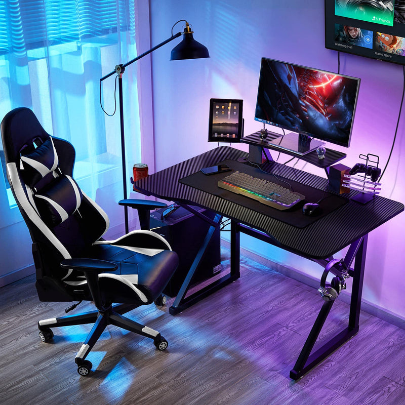Yaheetech Gaming Chair High Back Computer Game Chair PU Leather Desk Chair Executive Computer Heavy Duty Chairs with Lumbar Support