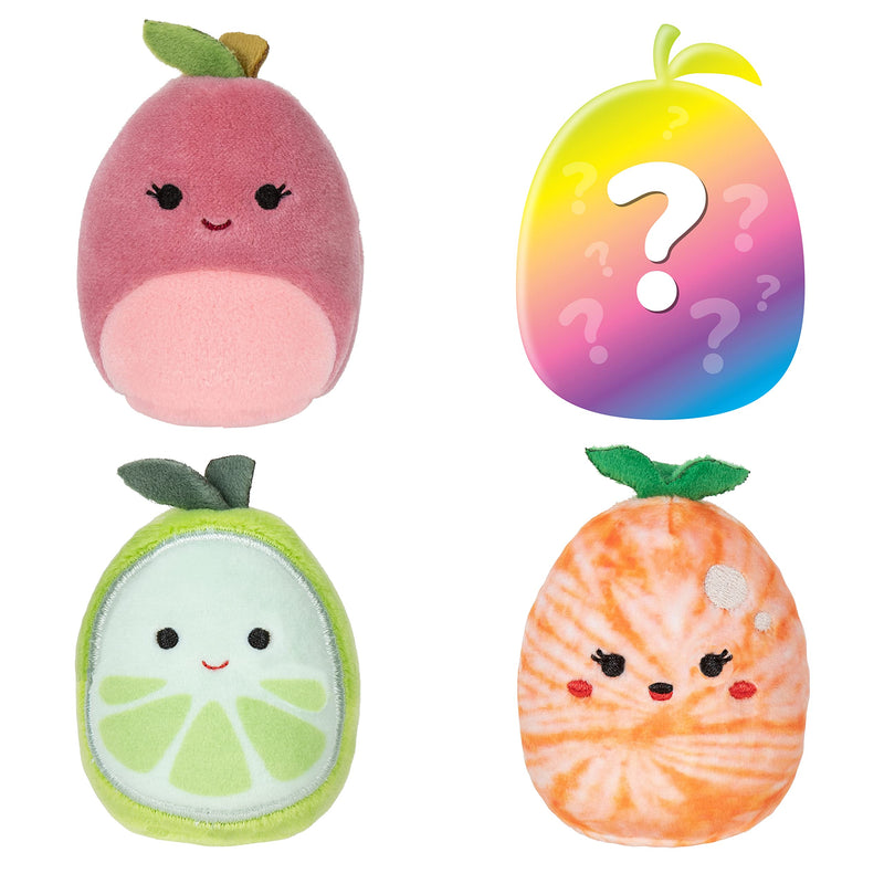 Squishville by Original Squishmallows Fruit Squad Plush - Four 2-Inch Squishmallows Plush Including Cherry, Leeland, Judy, and 1 Surprise Friend - Toys for Kids