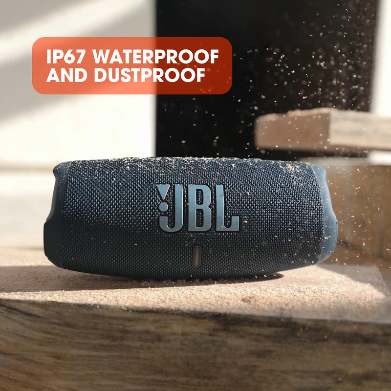 JBL Charge 5 - Portable Bluetooth Speaker with deep bass, IP67 waterproof and dustproof, 20 hours of playtime, built-in powerbank, in blue