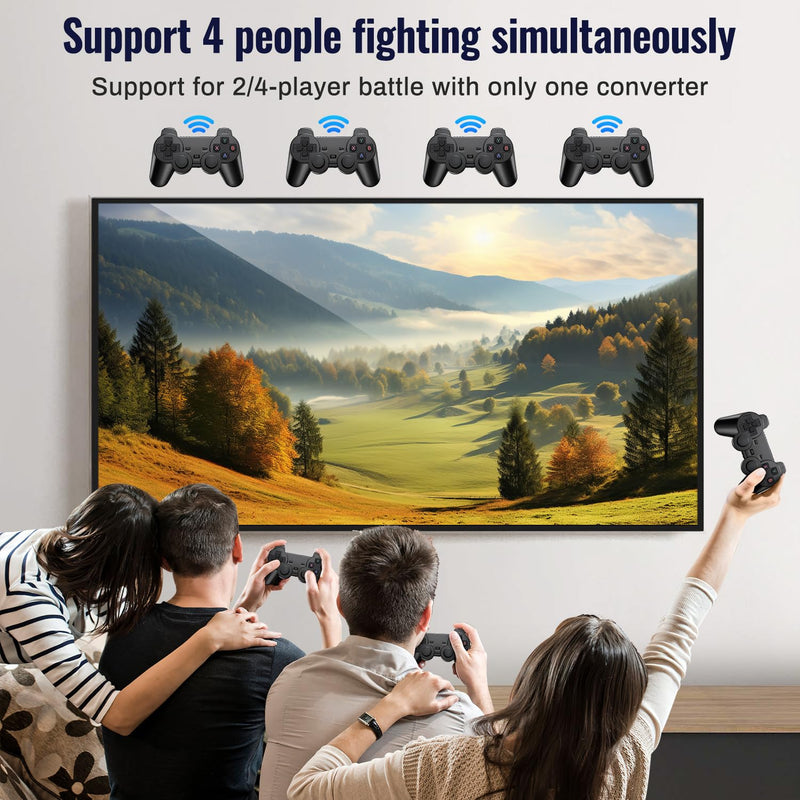 M8 Game Stick, 4K Wireless Retro Game Console, USB Game Console Plug and Play TV Stick with 2 2.4G Game Controllers, Support 3500/10000+ Games, Support 4K HD Output (128G/20000 games)