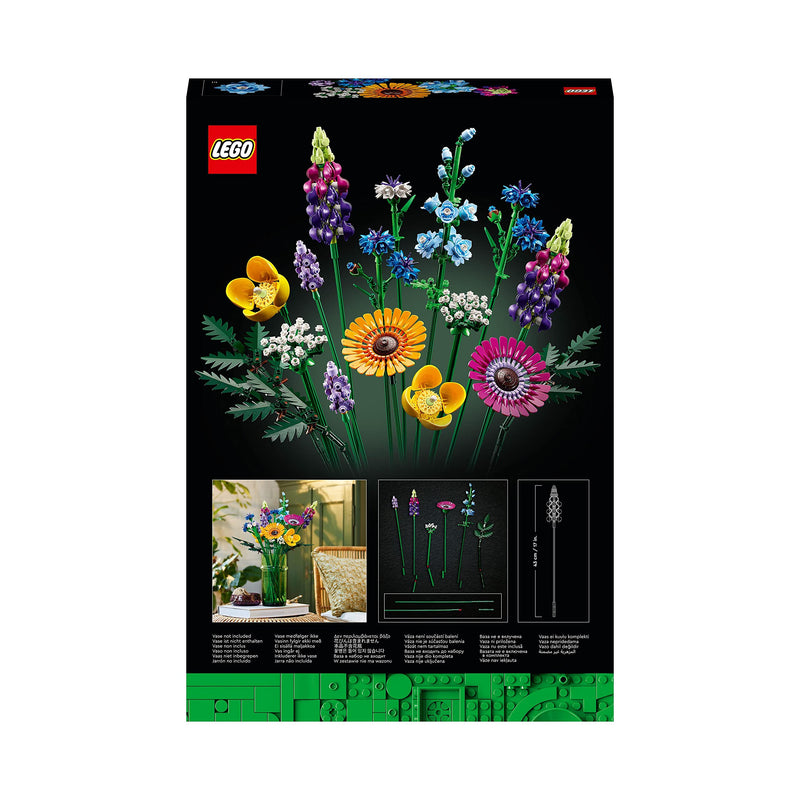 LEGO 10313 Icons Wildflower Bouquet Set, Artificial Flowers with Poppies and Lavender, Crafts for Adults, Home Décor, Valentine's Day Treat, Gifts for Women, Men, Her & Him, Botanical Collection