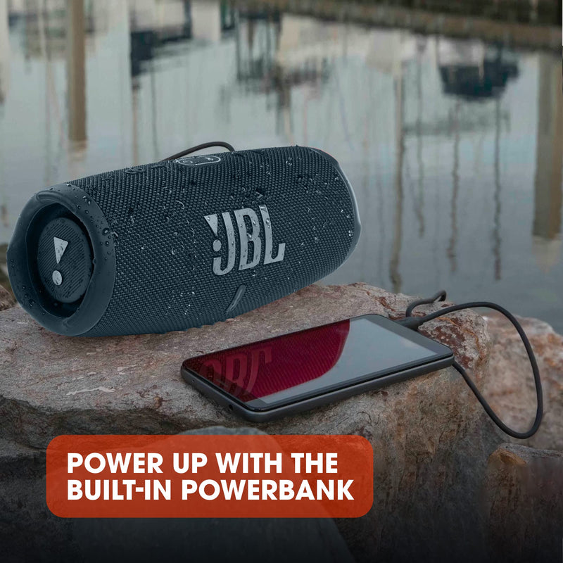 JBL Charge 5 - Portable Bluetooth Speaker with deep bass, IP67 waterproof and dustproof, 20 hours of playtime, built-in powerbank, in blue