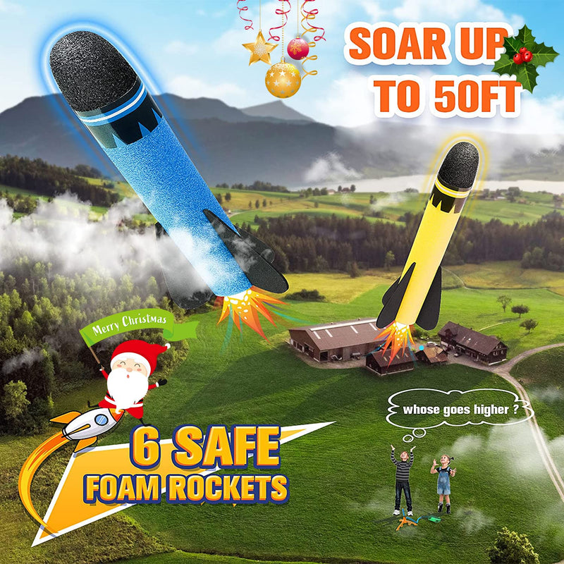 DejaNard Toys for 3-10 Year Old Boys, Rocket Toy Launcher for Kids Gifts for 3-12 Year Old Boys Girls Outdoor Toys Boy Toys Age 3 4 5 6 Garden Toys Stomp Toy Rockets Kids Toys Boy Gifts Age 3-12