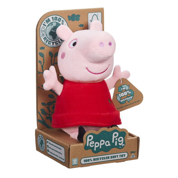 Red Dress Peppa Soft Toy, 100% Recycled Materials, Peppa Pig Gift, Sustainable Toy, Supersoft Plush