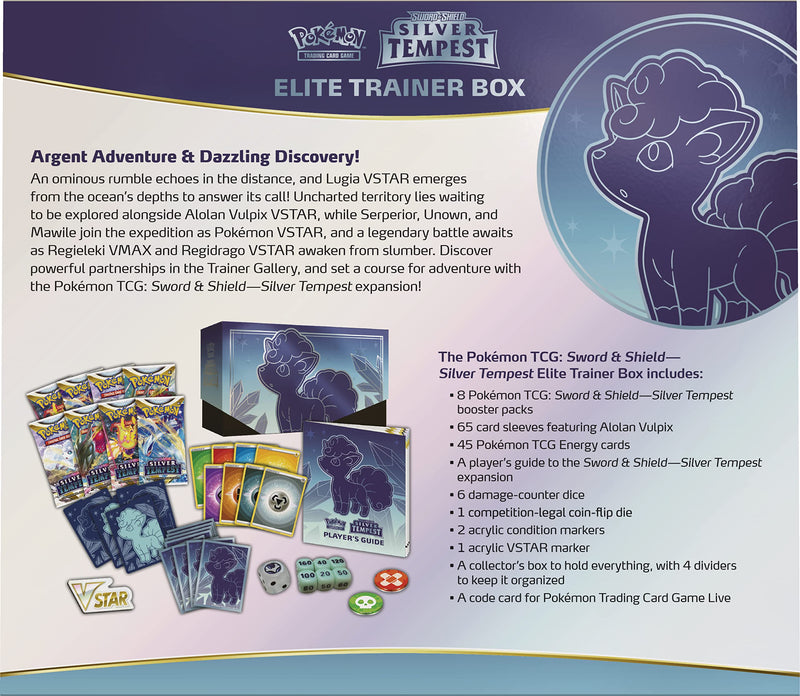 Pokémon TCG: Sword & Shield—Silver Tempest Elite Trainer Box (8 Boosters Premium Accessories)