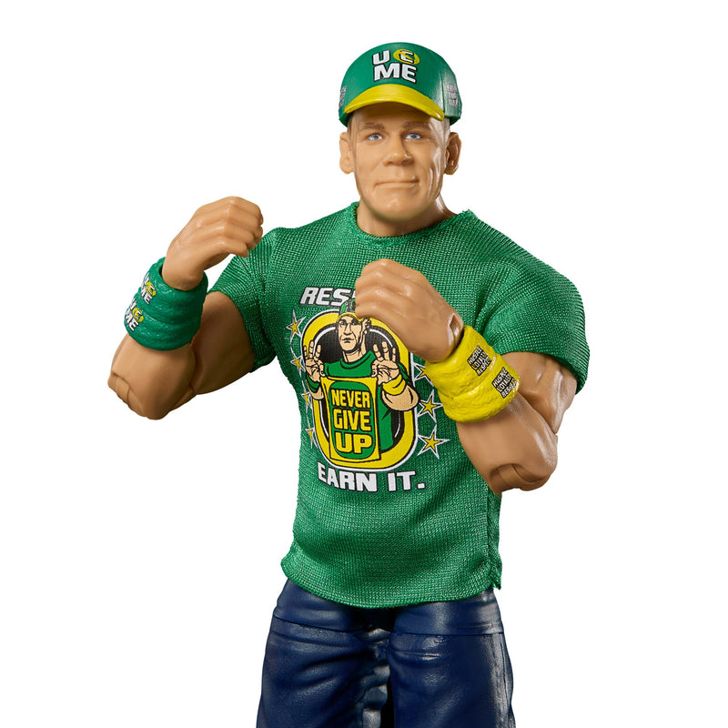 WWE Top Picks Elite Action Figure & Accessories Set, John Cena 6-inch Collectible with Swappable Hands, Ring Gear & 25 Articulation Points, HTX73