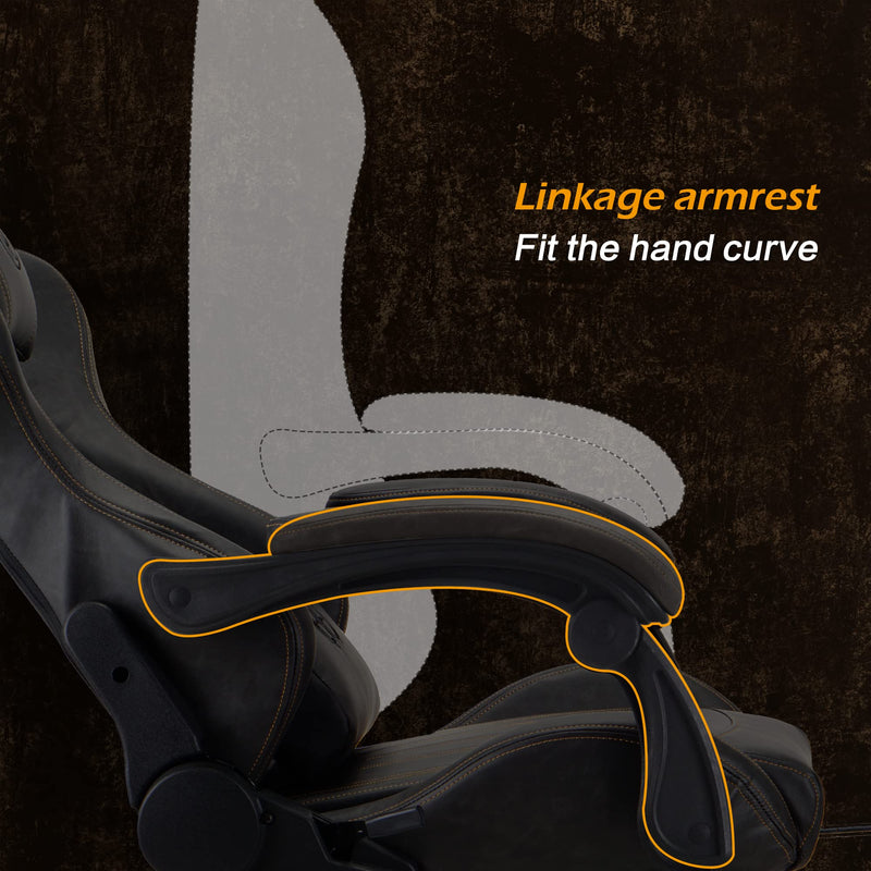 Play haha.Gaming chair Office chair Swivel chair Computer chair Work chair Desk chair Ergonomic Chair Racing chair Leather chair Video game chairs (Black,With footrest)