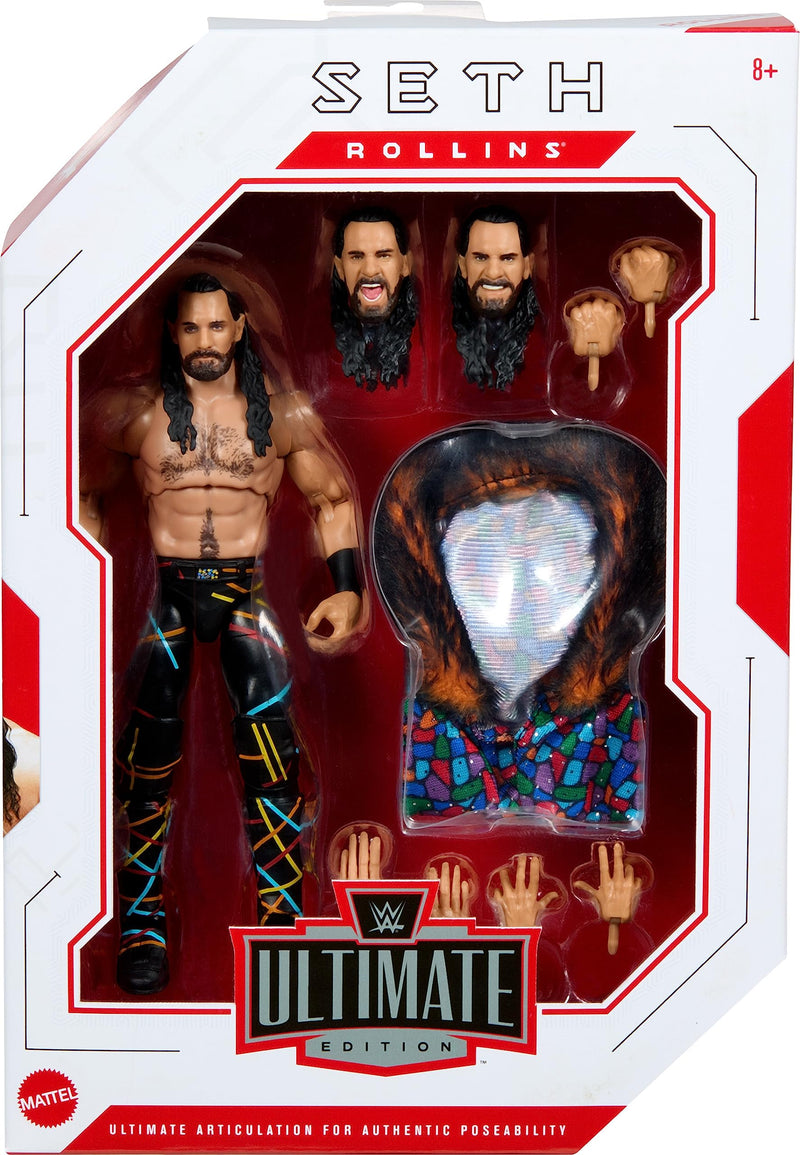 Mattel WWE Seth Rollins Ultimate Edition Action Figure with Interchangeable Accessories, Articulation & Life-Like Detail, 6-Inch, (HKT46)