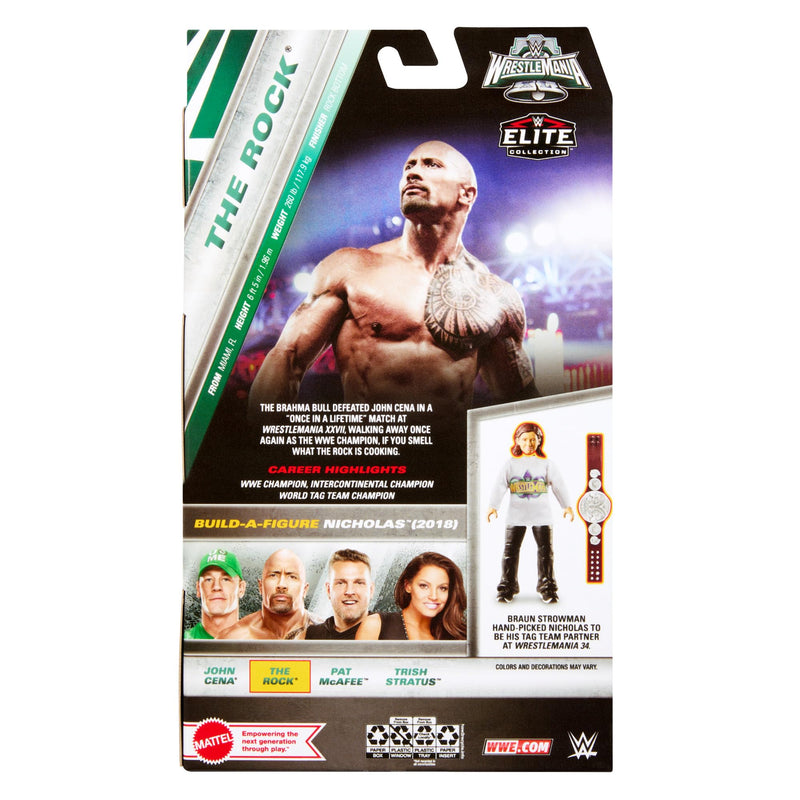 WWE Elite Action Figure WrestleMania with Accessory and Nicholas Build-A-Figure Parts, Posable Collectible for WWE Fans, HVJ08