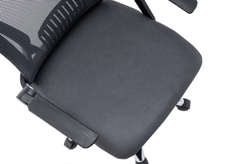 Panana Office Chair Mesh Back Ergonomic Desk Chair with Flip-up Armrest Executive Swivel Computer Chair (Dark Grey)