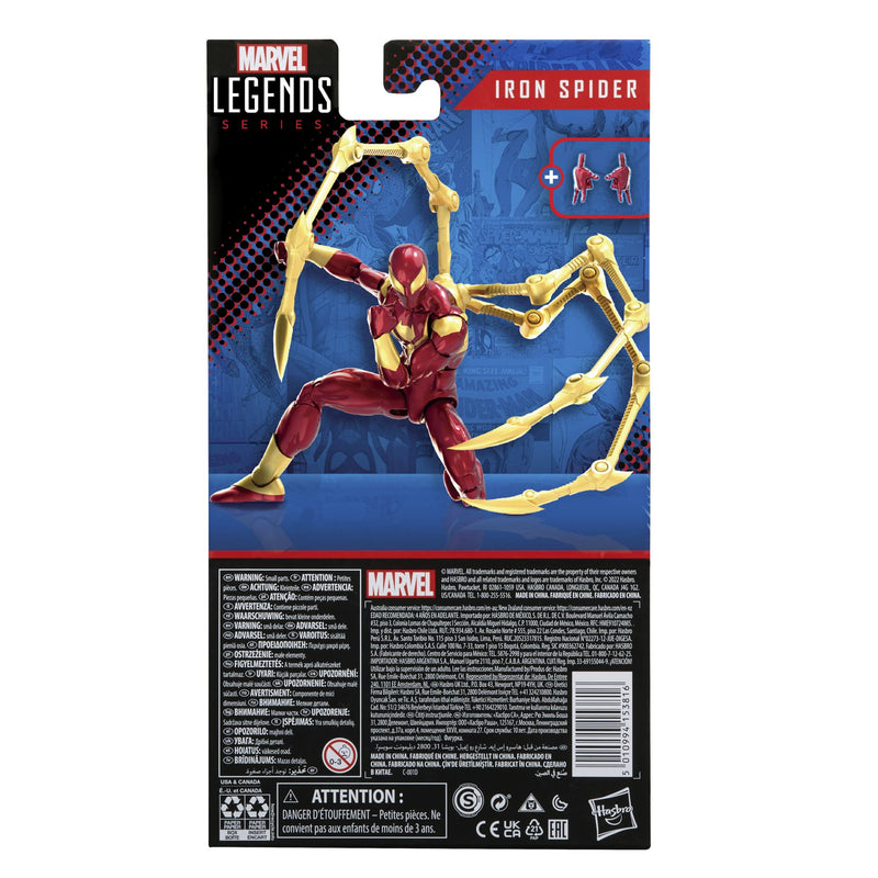 Marvel Hasbro Legends Series Spider-Man 15-cm Iron Spider Action Figure Toy, Includes 2 Accessories, Multicolor,F3455