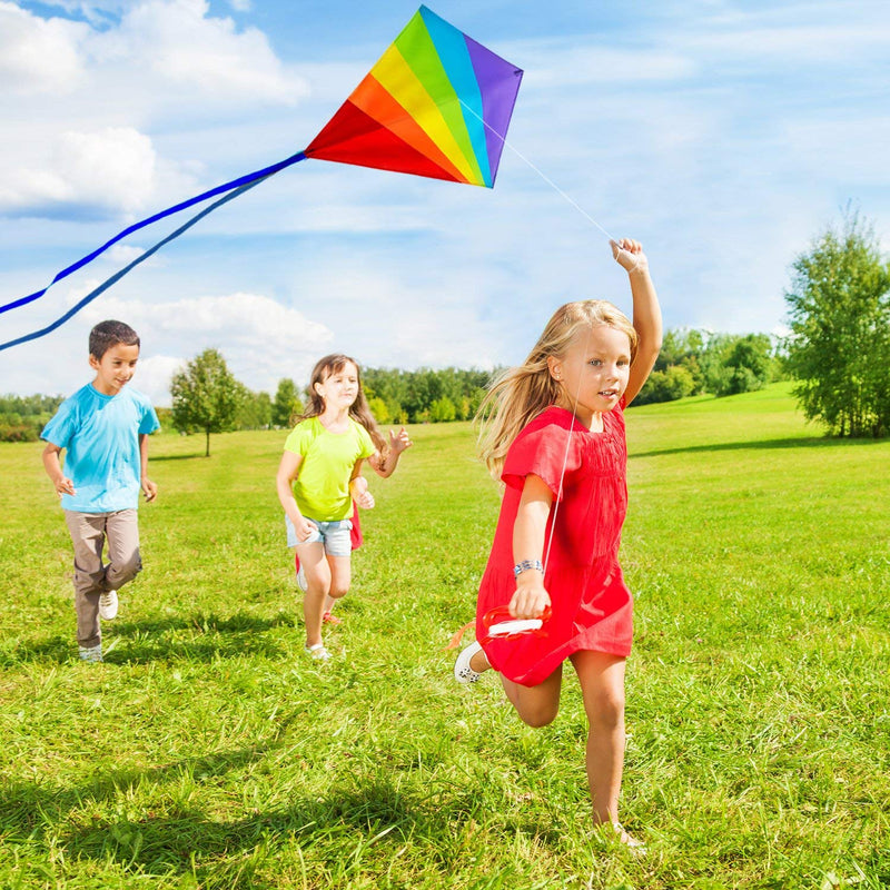 Sun Kites Diamond Kite for Children and Adults - Bright Rainbow Colours - Great Outdoor Toy for Beginners - Very Easy to Fly - Makes a Great Gift or Stocking Filler